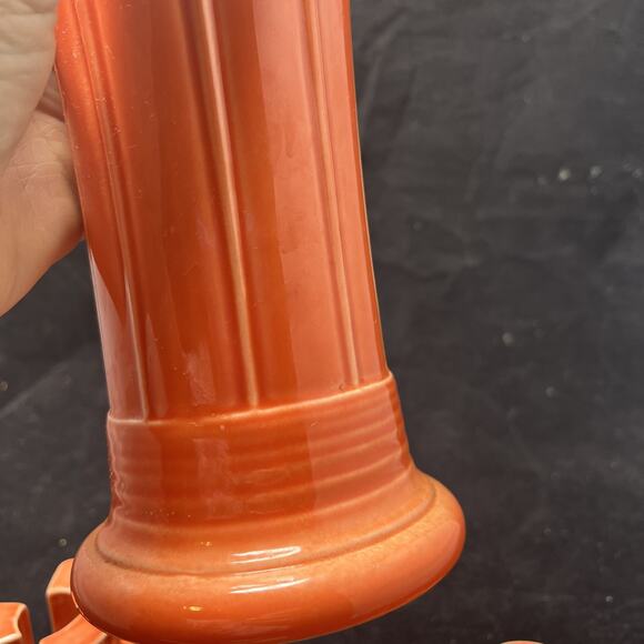 Vintage Homer Laughlin Red Fiesta Persimmons 10" Vase - Picture 7 of 9